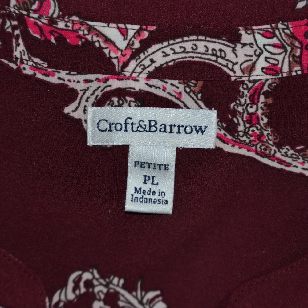 Croft & Barrow Paisley Patterned Blouse Women's Size Petite Large - Picture 8 of 13